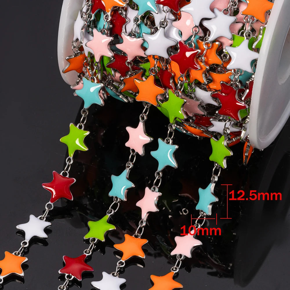 1Meter Stainless Steels Enamel Ocean Animal Charms Chains for DIY Necklaces Making Jewelry Findings Bracelets Anklet Component