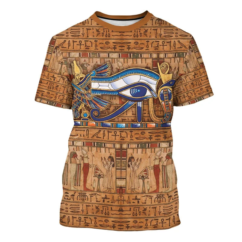 Ancient Egypt Graphic T Shirt For Men Pharaoh Anubis 3D Printed T-Shirts Summer Casual Unisex Loose Top O-Neck Short Sleeve Tees