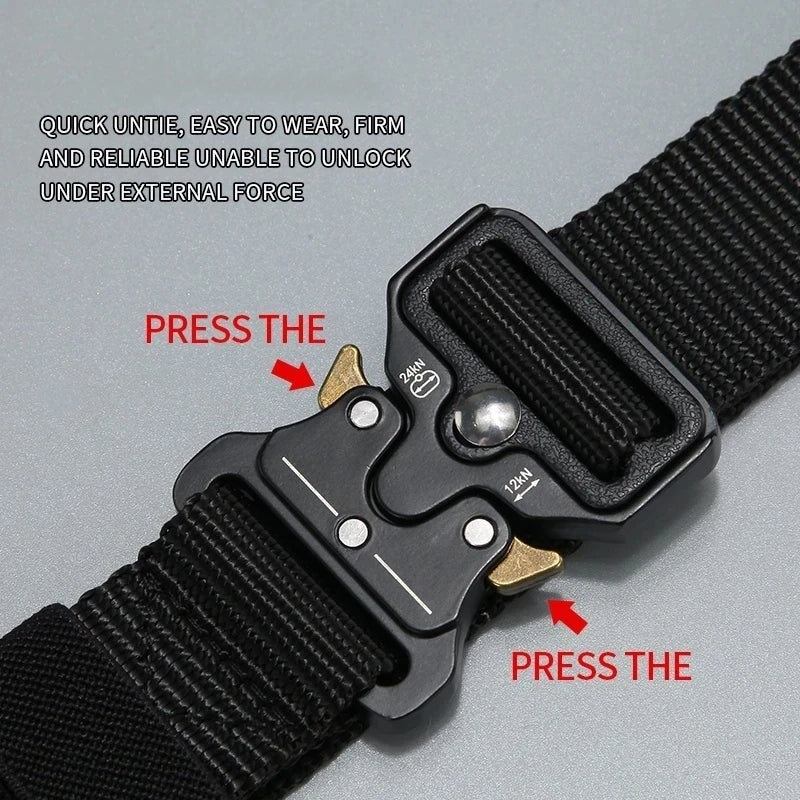 Men's Belt Outdoor Hunting Tactics Belt Multi functional Buckle Nylon Belt High Quality Marine Corps Canvas Belt - Live Store 4U