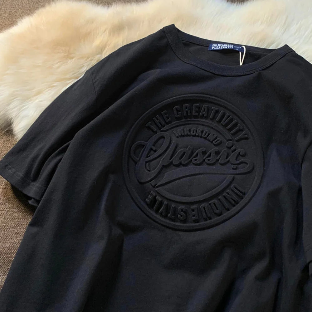 Vintage 3D Print Steel Seal Print Mens Short-sleeved T-Shirt Casual T Shirt Couples T-shirts Women Men's Loose Tees - Live Store 4U