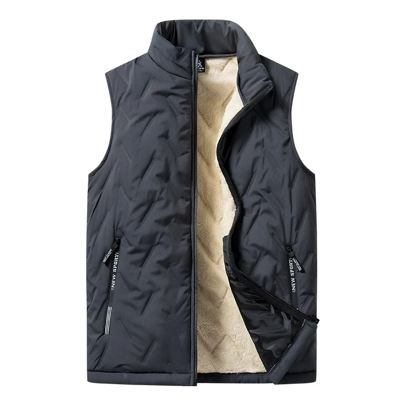 Autumn and winter fashion men's cotton vest jacket casual multifunctional plus size warm standing collar sleeveless men's top - Live Store 4U