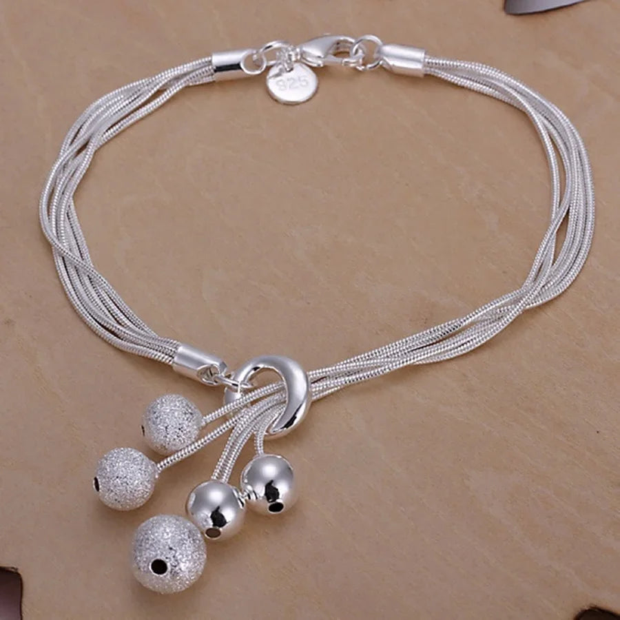 Fine 925 Sterling Silver Noble Nice Chain Solid Bracelet for Women Men Charms Party Gift Wedding Fashion Jewelry Hot Model - Live Store 4U