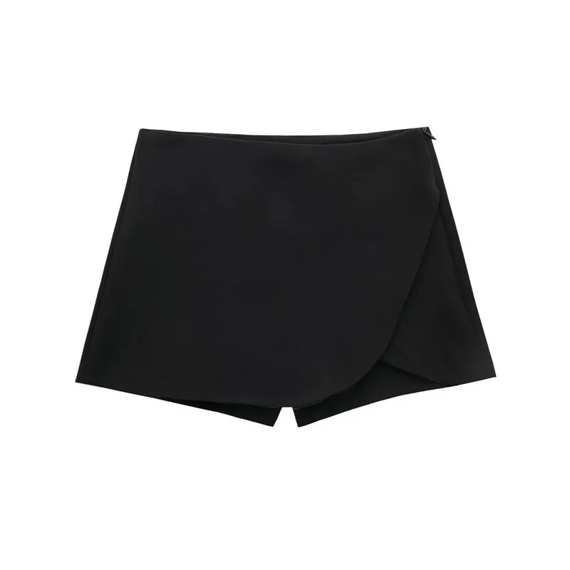 MUJER 2025 Asymmetric Skort For Women Pink Black Mini Skirt Shorts Woman Fashion High Waist Short Skirts Summer Casual Shorts