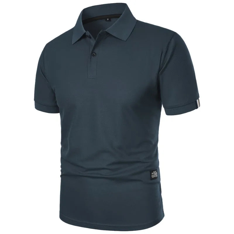 New Solid Color Polo Shirt Men's Short Sleeve Button Tshirts Lapel Lightweight  Streetwear Sport Casual Tops - Live Store 4U