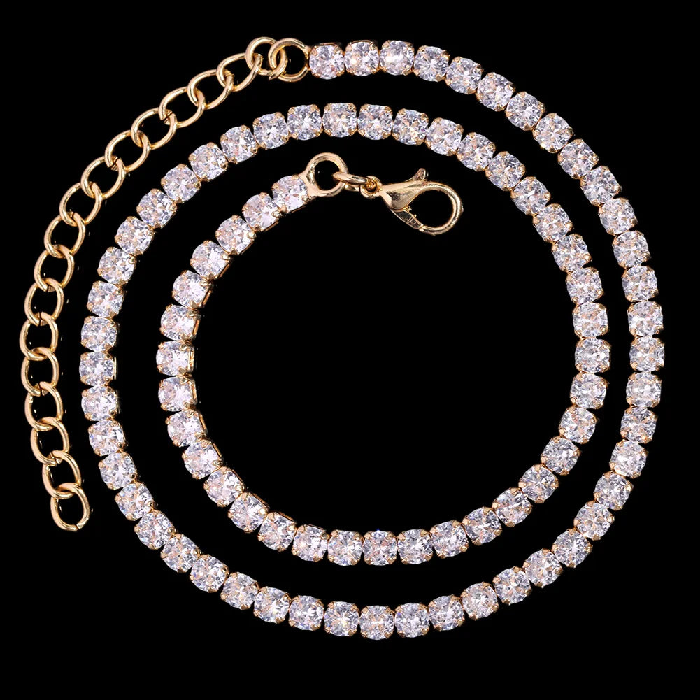 16/18/20/22/24inch Prong Cuban Link Chain for Women Men Iced Out 2 Row Rhinestone Miami Rhombus Hip Hop Cuban Necklaces Jewelry - Live Store 4U