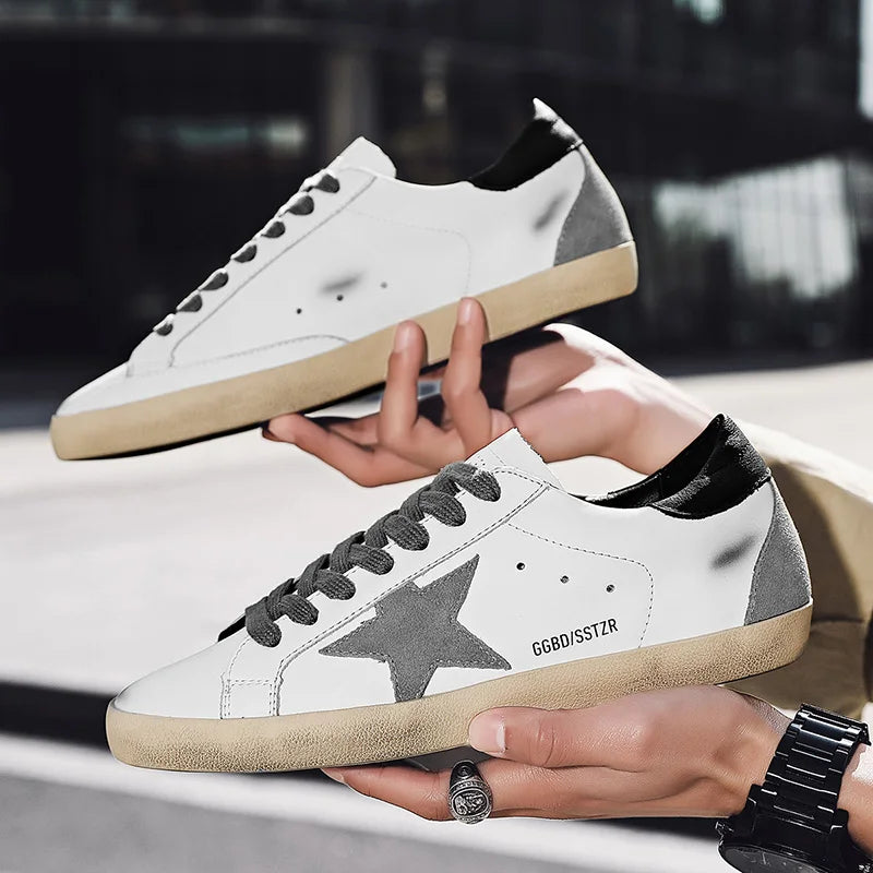Comfortable Fashion Classic Spring Height-Increasing Two-Layer Cowhide Casual Couple Men's TrendSneakers35-44High-Quality Summer