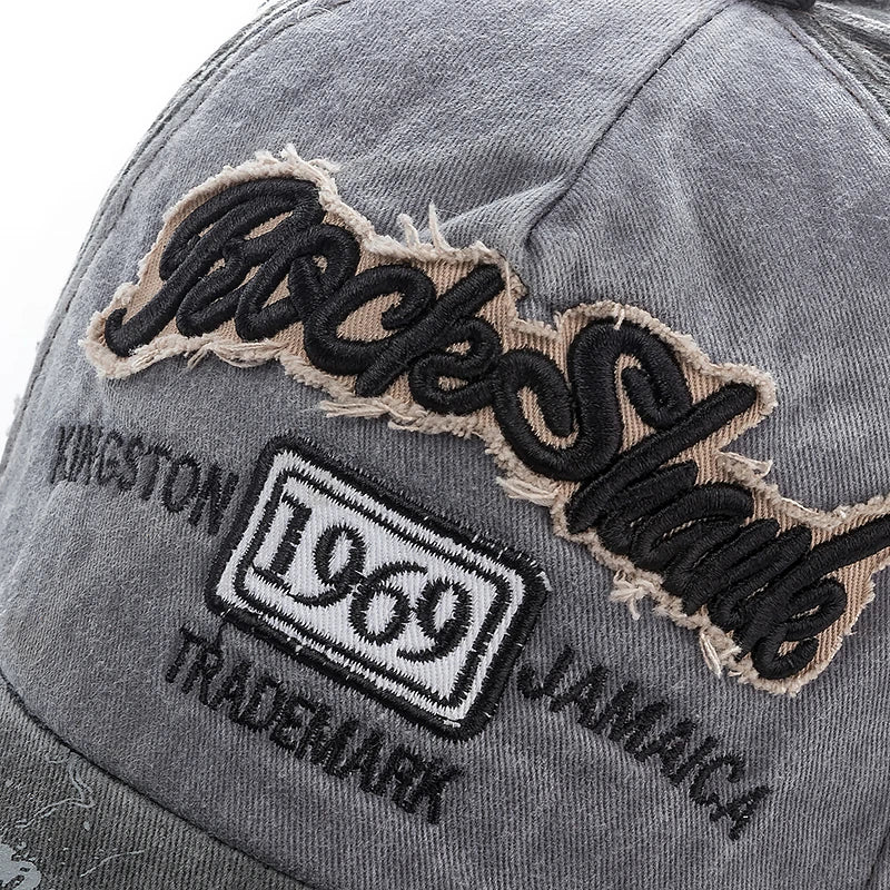 2023 High Quality Washed cowboy letters Cotton Cap For Men Women Adjustable Autdoor Sun protection hat Rock Shark Baseball Caps