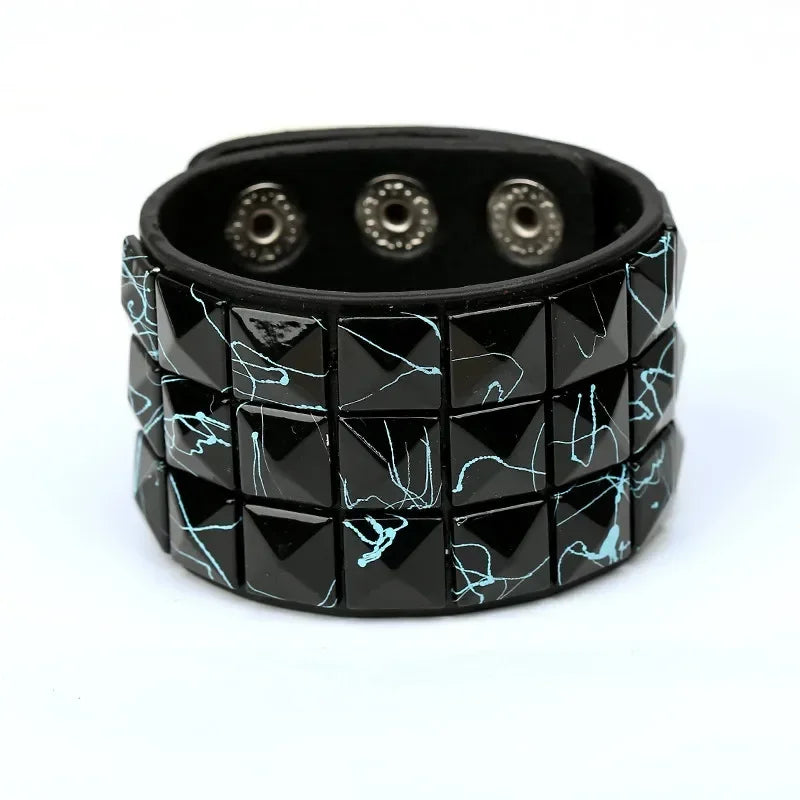 Hip Hop Rock PU Leather Bracelet Men and Women Punk Spikes Rivets Skull Heart Cross Creative Party Bracelet Jewelry Accessories - Live Store 4U