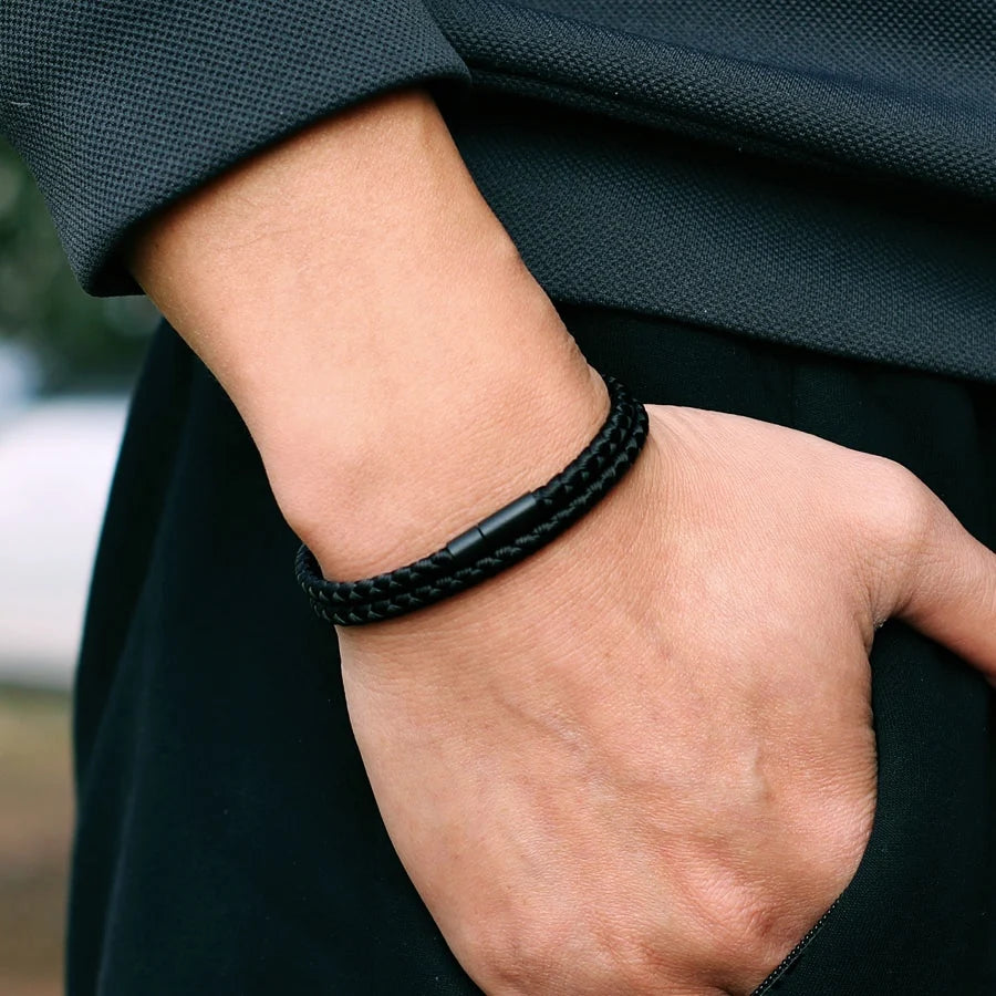 2025 New Simple Style Keel Rope Bracelet For Men Bilayer Wrap Braslet Bangle Homme Nautical Braclet Gifts For Him Pulseria Joias - Live Store 4U