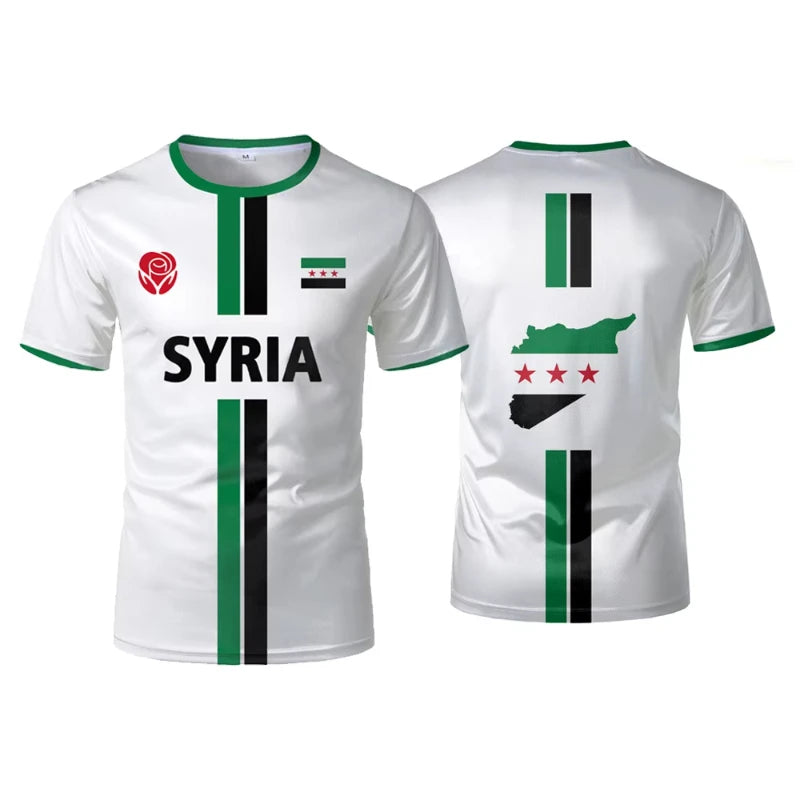 Syria Football T Shirts Men's Sports T-shirts Syrian Flag Street Oversized Tops Unisex Casual Graphic Tees Tops Y2k Mens Gifts - Live Store 4U