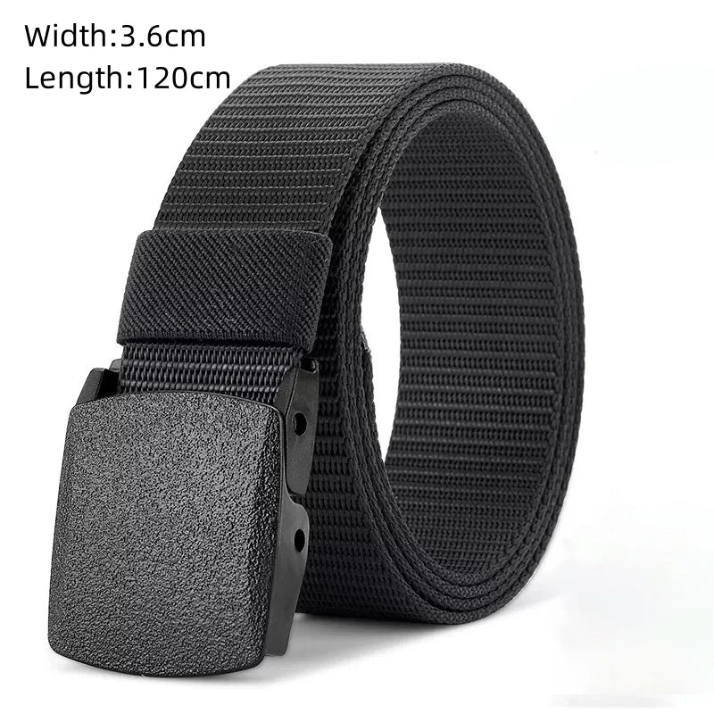 The New Men's 125cm Buckle Belt Nylon Braided Lightweight Breathable Daily Commuter Men's Belt - Live Store 4U