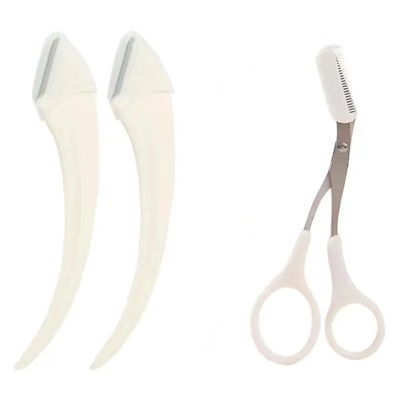 Eyebrow Trimming Knife Eyebrow Face Razor For Women Professional Eyebrow Scissors With Comb Brow Trimmer Scraper Accesso