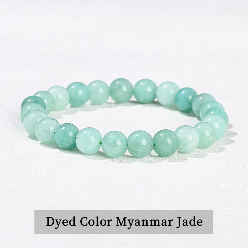 JD 6 8 10mm Natural Stone Beaded Bracelet Obsidian Fluorite Quartz Jasper Healing Beads Bangles Women Men Stretch Yoga Jewelry - Live Store 4U