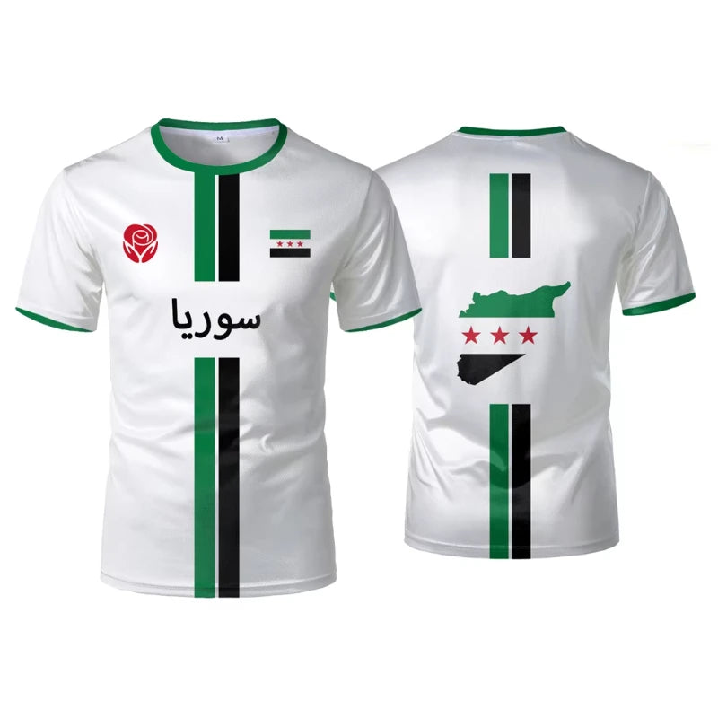 Syria Football T Shirts Men's Sports T-shirts Syrian Flag Street Oversized Tops Unisex Casual Graphic Tees Tops Y2k Mens Gifts - Live Store 4U