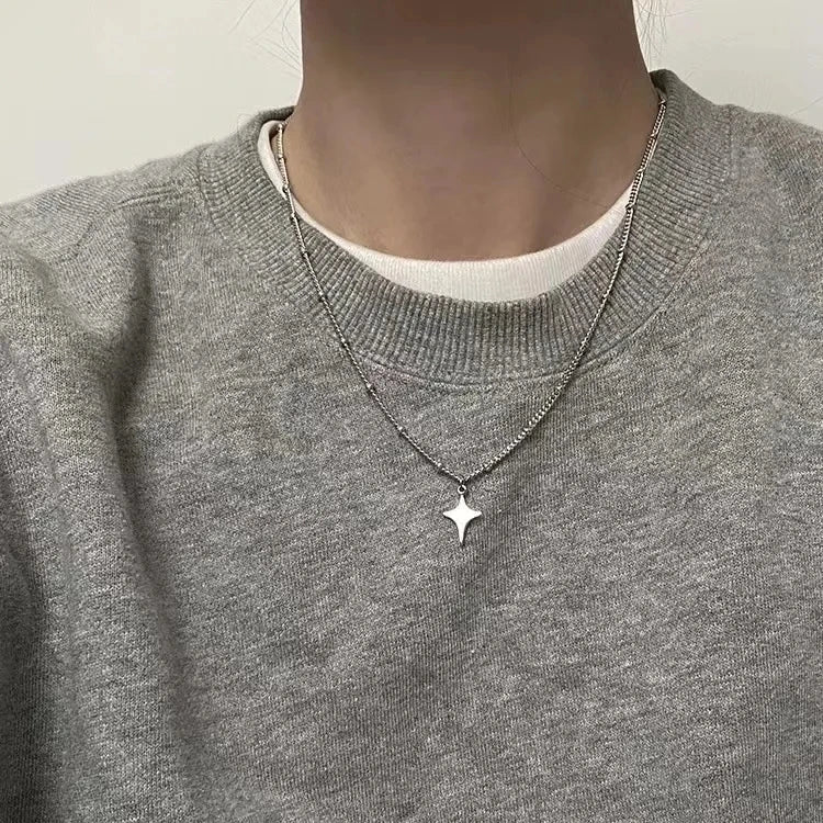Simple Trendy Star Hollow Choker Necklace Pendant Neck Jewelry Accessories Women Men's Fashion Party Chain Necklace - Live Store 4U