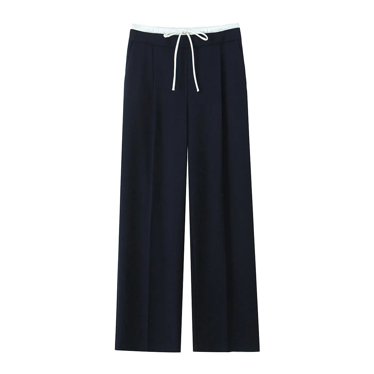 Willshela Women Fashion Solid Lace Up Side Zipper Straight Pants Vintage High Elastic Waist Female Chic Lady Trousers - Live Store 4U