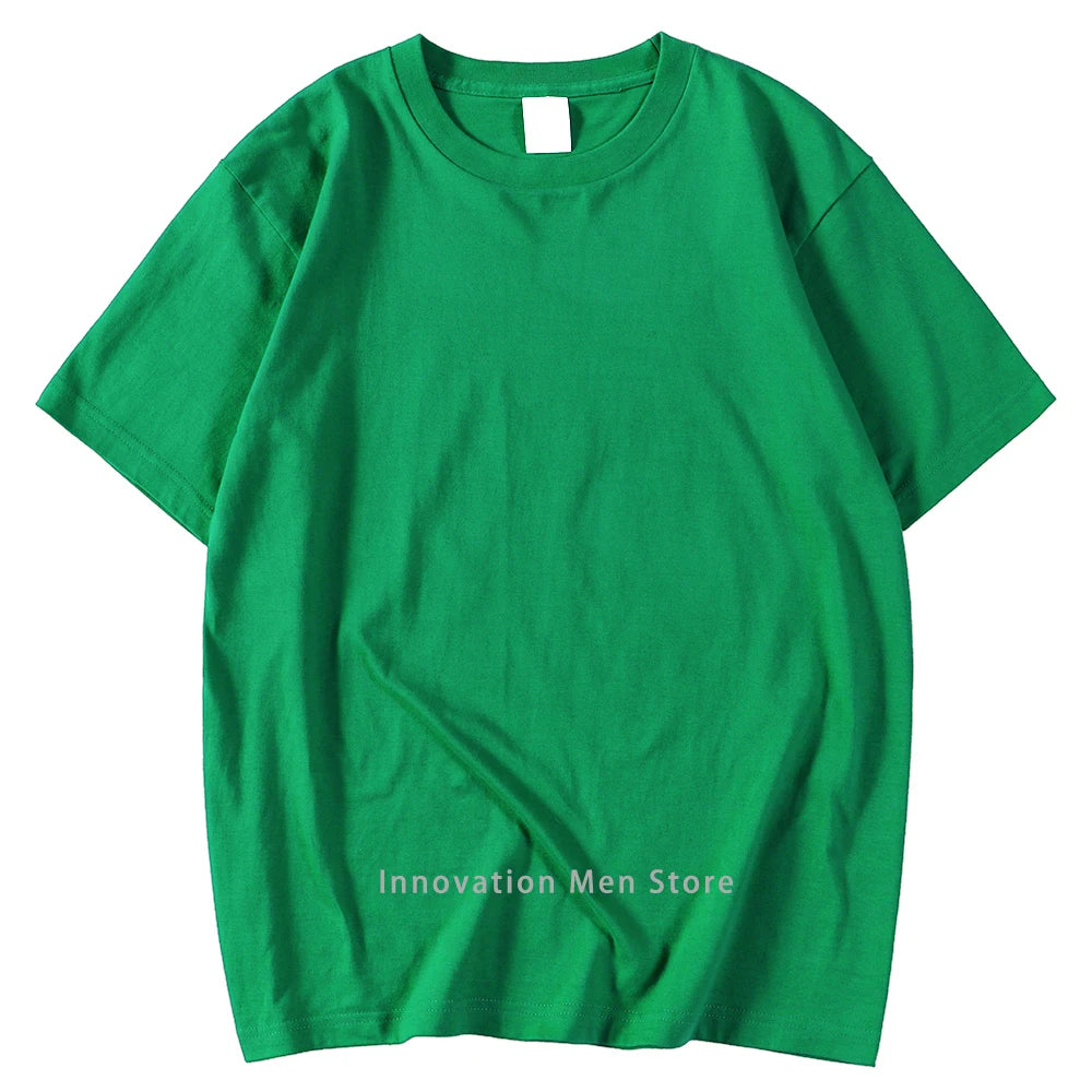 New Candy Color 100% Cotton T-Shirts Men Women 14 Colors Oversized Short Sleeves High Quality Brand Tee Clothing Soft T Shirts - Live Store 4U