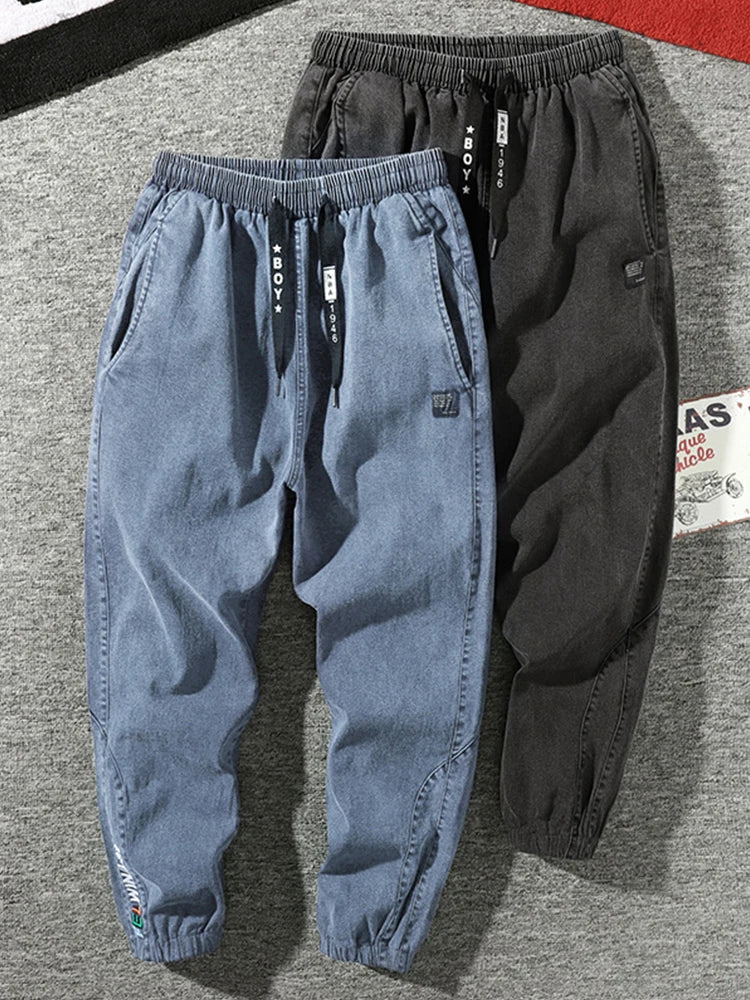 Big Size Men's Jogger Jeans 6XL 7XL 8XL Streetwear Black Blue Casual Denim Cargo Pants Stretch Cotton Taper Jeans Baggy Trousers - Live Store 4U