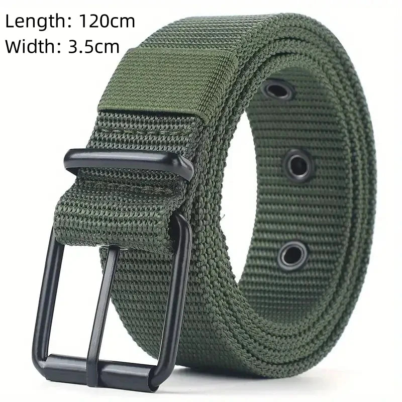 The New Men's 125cm Buckle Belt Nylon Braided Lightweight Breathable Daily Commuter Men's Belt - Live Store 4U