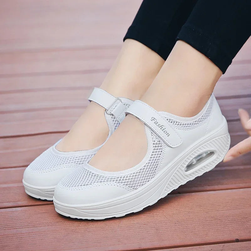 Casual Sneakers Summer Women Shoes Breathable Mesh Light Shoes for Women 2025 Trend Platform Sandals Black Zapatillas De Mujer