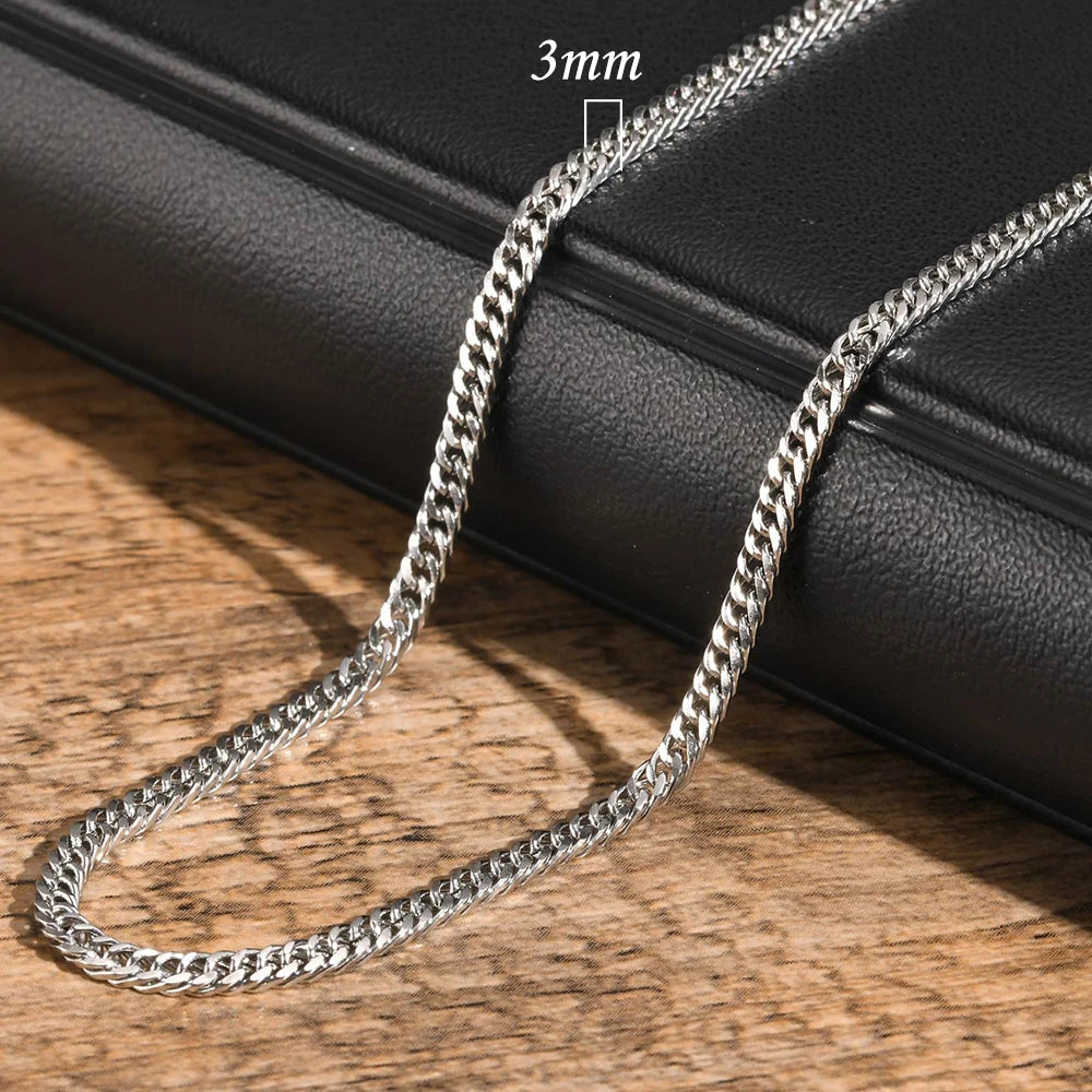 Vnox 3/5/7/9mm Thick Cuban Chain Necklaces for Men Women,Simple Miami Curb Links Collar,Waterproof Stainless Steel Unisex Chain - Live Store 4U