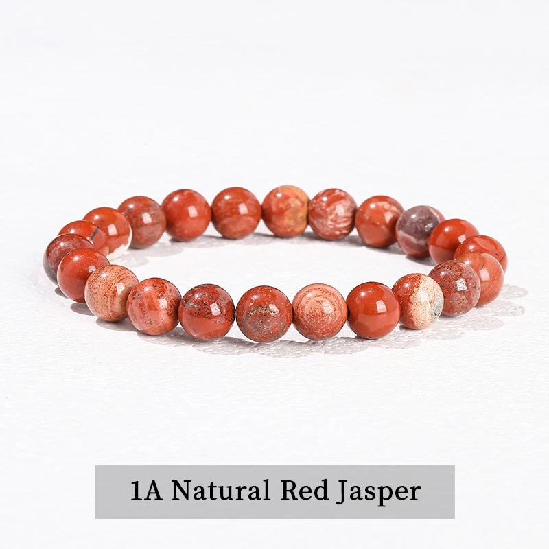 JD 6 8 10mm Natural Stone Beaded Bracelet Obsidian Fluorite Quartz Jasper Healing Beads Bangles Women Men Stretch Yoga Jewelry - Live Store 4U