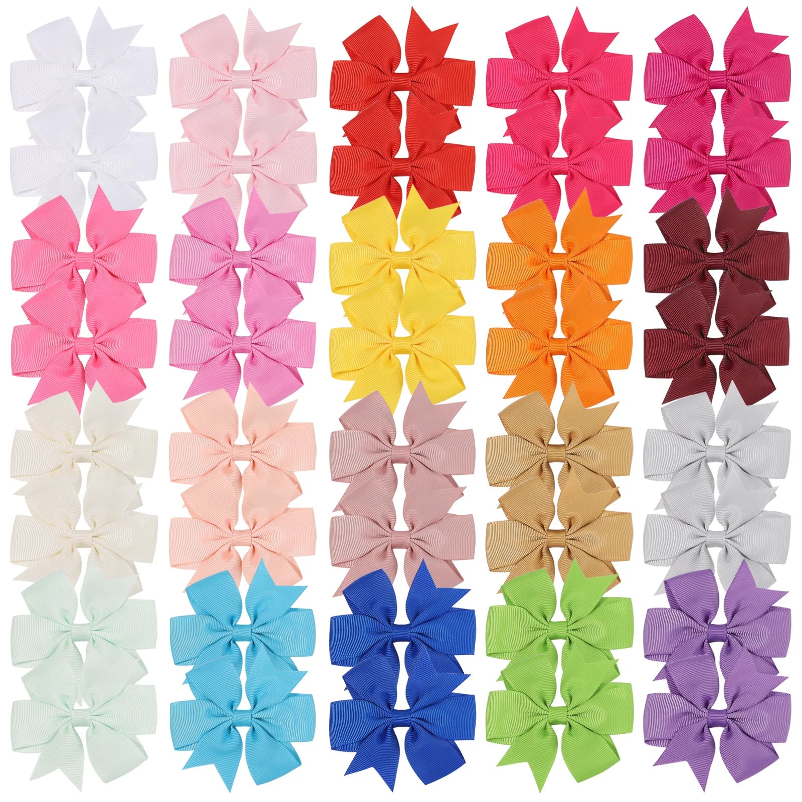 20/40Pcs Sweet Random Candy Color Bow Hair Clip Set for Baby Girls Cute Ribbon Hairpin Kids Headwear Kids Hair Accessories Gifts