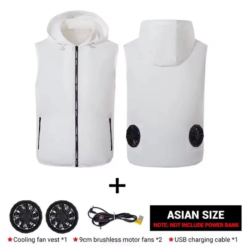 Summer Sport Fan Air Condition Cool Man Woman Travel Ultralight Brand Outdoor Vest Clothes Jacket Sun Windbreaker Fishing Worker - Live Store 4U