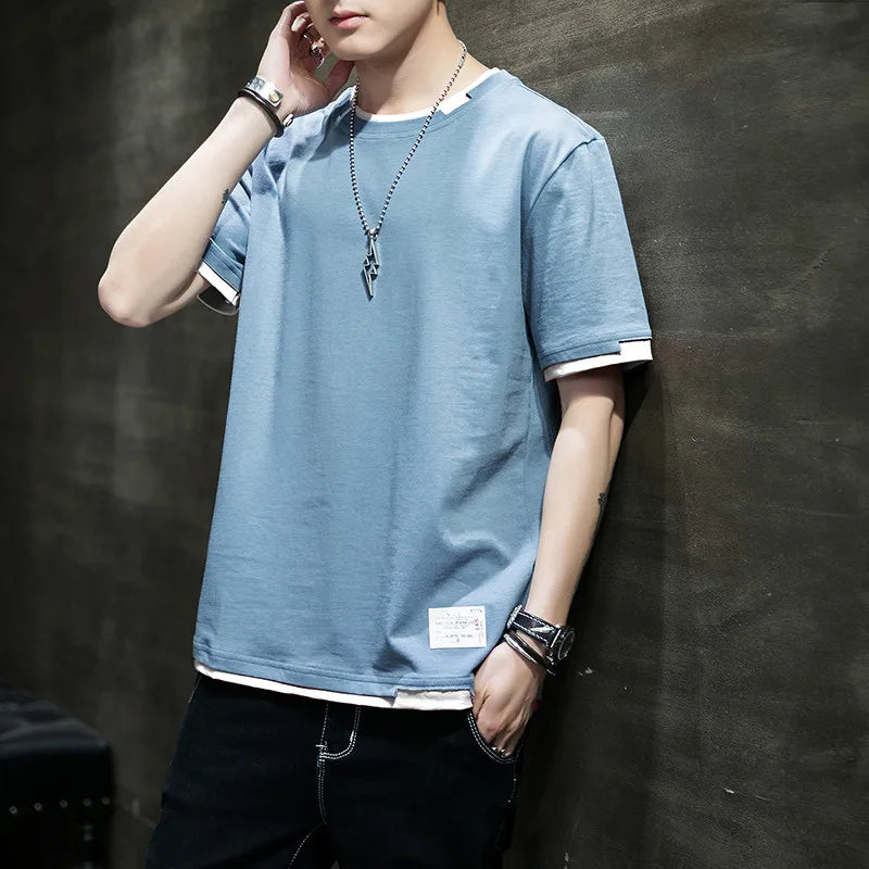 FGKKS 2024 Casual T-shirt For Men Pure Cotton Breathable Fashion Short Sleeve High Quality Design Casual T-shirt For Men - Live Store 4U