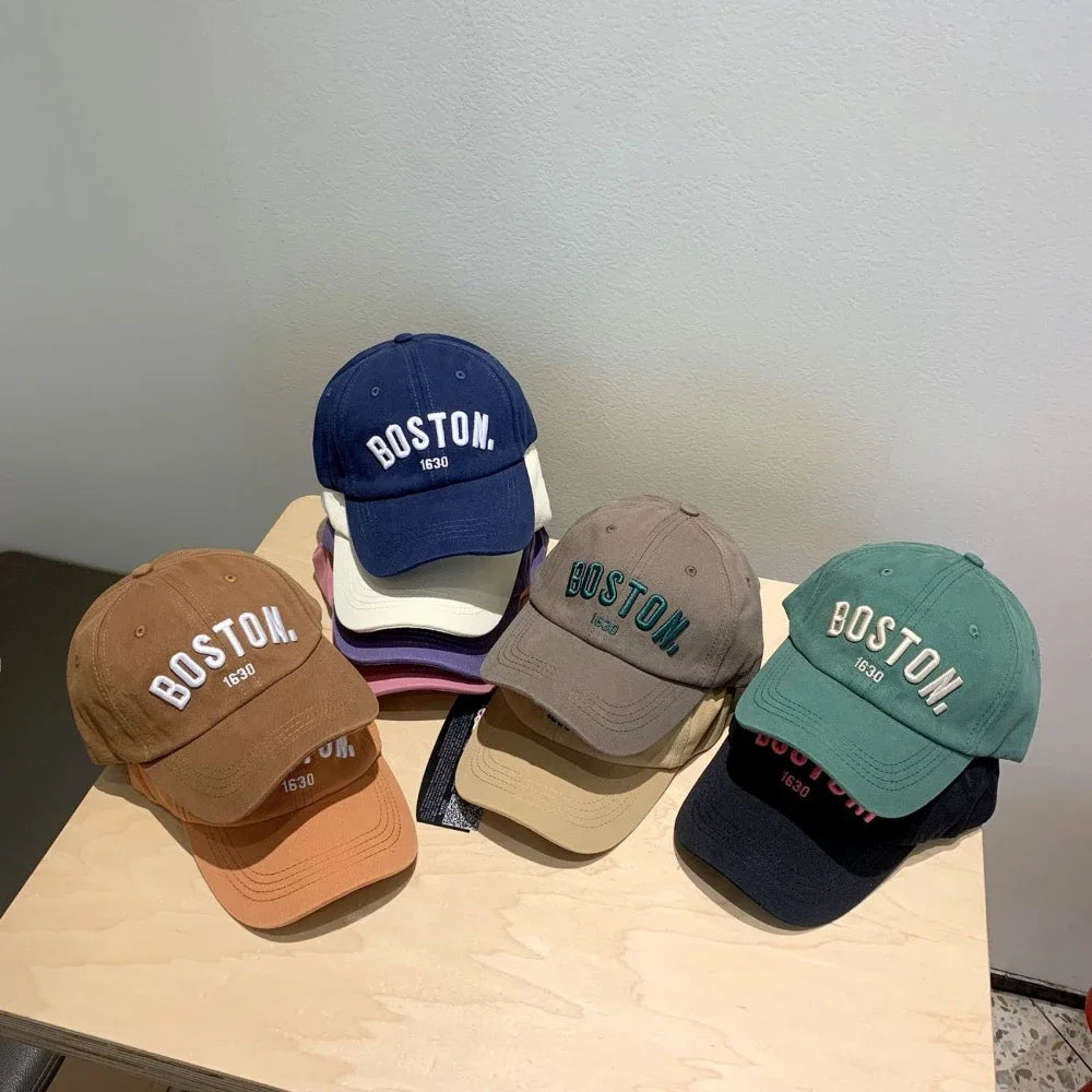 Children's Hats Boys And Girls Four Seasons Korean Version Of The Embroidered Letters Duck Tongue Cap Fashion Baby Baseball Cap
