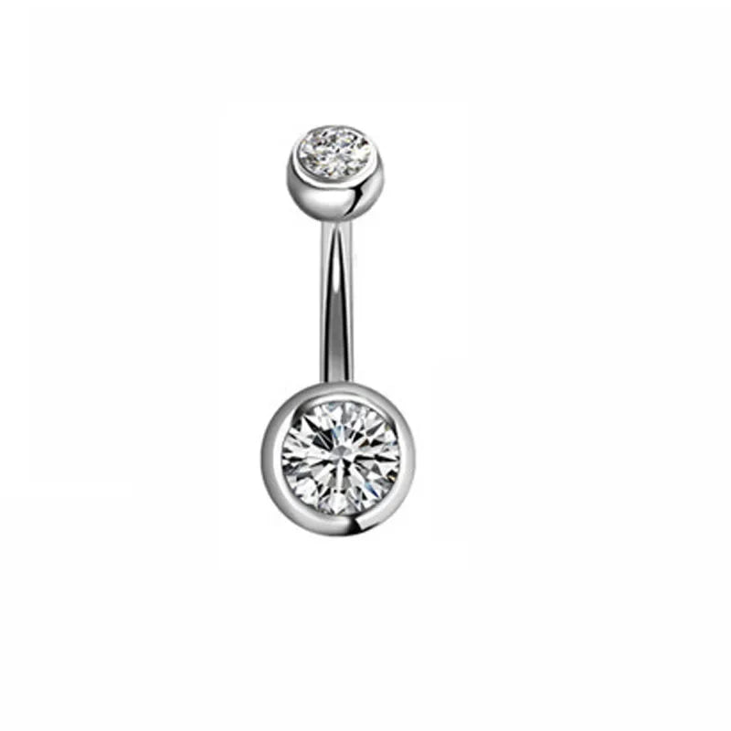 1pc 14G Belly Button Rings Navel Nombril Piercing Stainless Steel Belly Rings Women CZ Body Piercing Crystal Belly Rings Jewelry