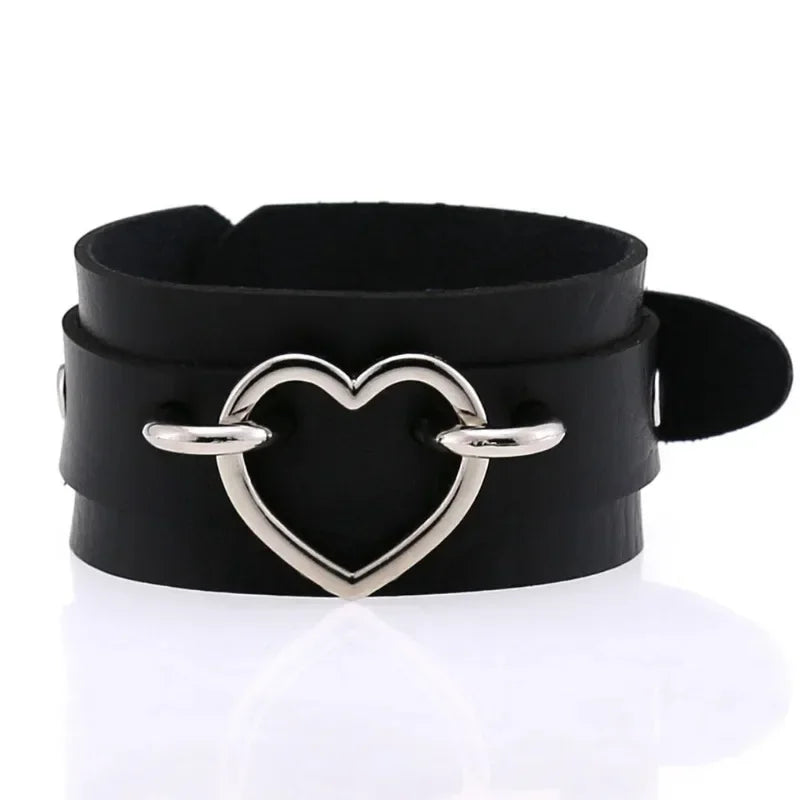 Hip Hop Rock PU Leather Bracelet Men and Women Punk Spikes Rivets Skull Heart Cross Creative Party Bracelet Jewelry Accessories - Live Store 4U