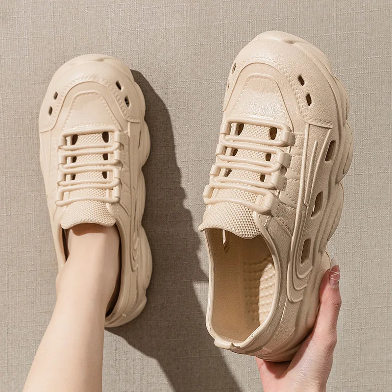 Summer Men's Super Light Sandals EVA Flat Waterproof Sneakers Thick Sole Slip-On Casual Shoes Fishing Driving Outdoor Jogging