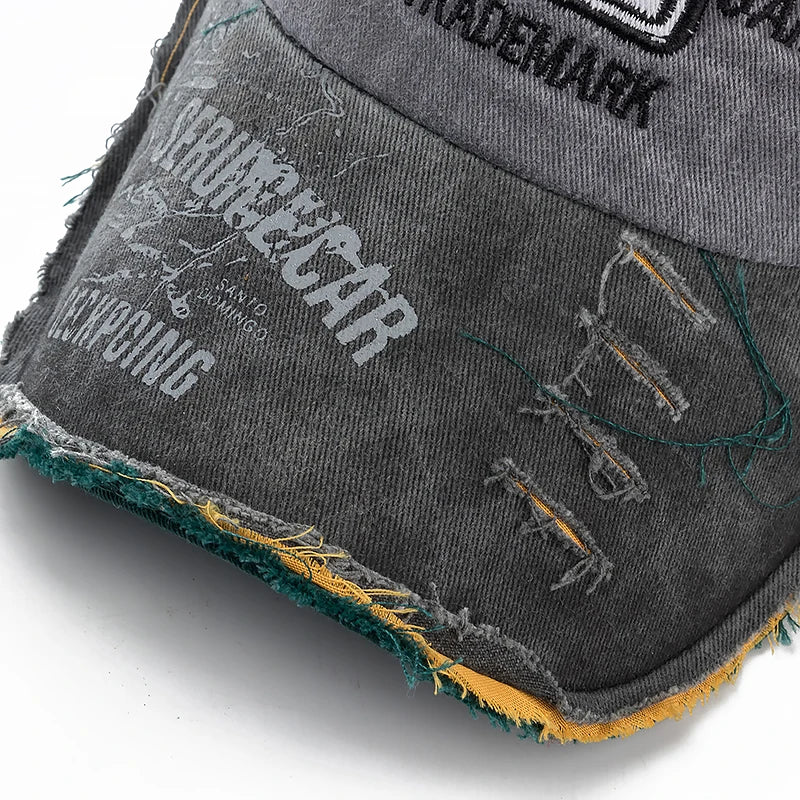 2023 High Quality Washed cowboy letters Cotton Cap For Men Women Adjustable Autdoor Sun protection hat Rock Shark Baseball Caps