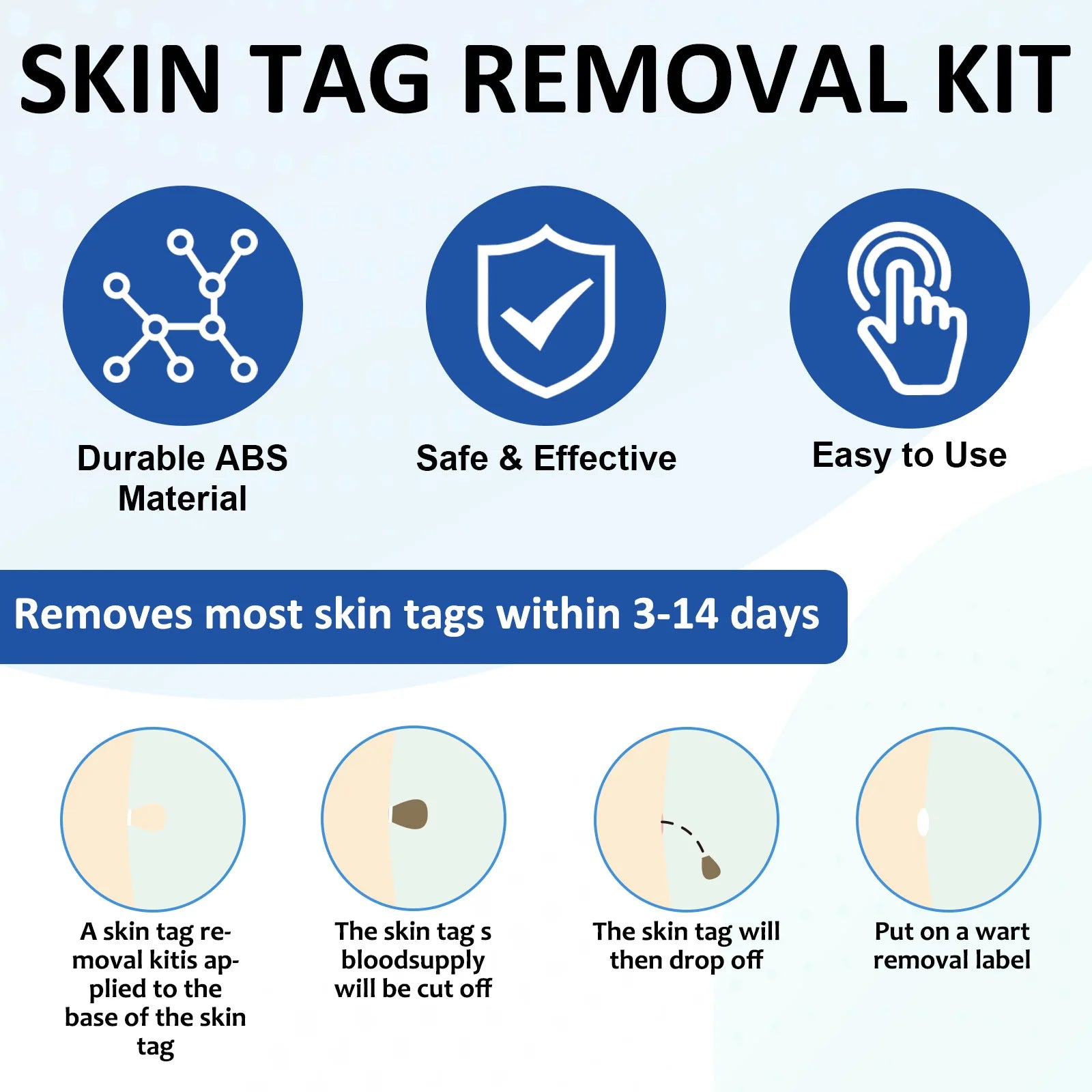2-IN-1 Auto Skin Tag Removal Tool Kit with Cleansing Swabs Facial Skin Care Tool