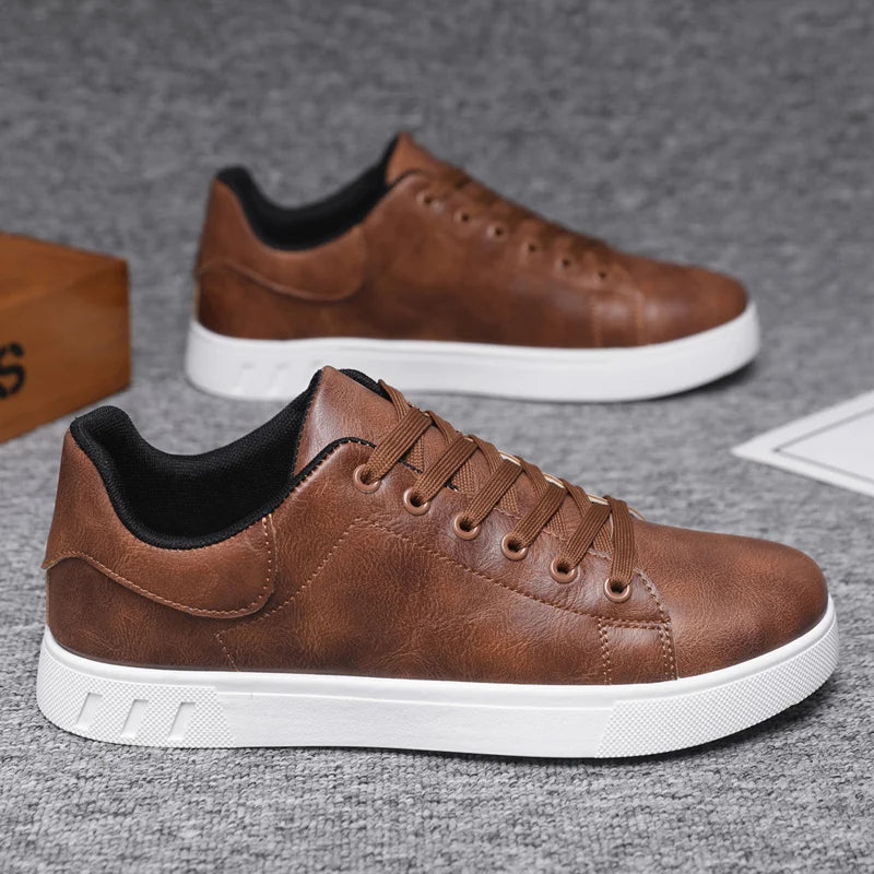 Casual Shoes Loafers British Leather Sneakers Flats Shoes Classic Men Leather Shoes Spring Summer New Trendy All-match Platform