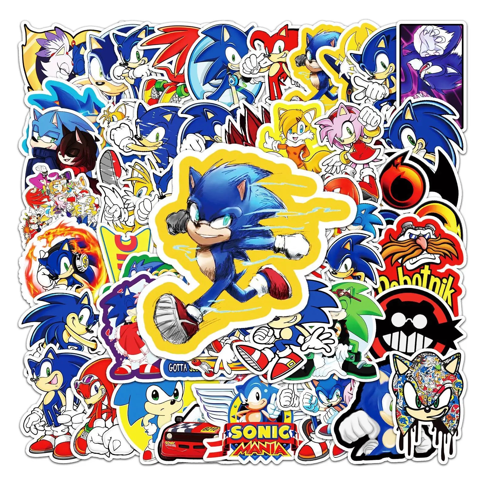 50-100Pcs/Set Cartoon Sonic Stickers Hedgehog Anime Toys Cartoon Graffiti Sticker for Water Bottle Laptop Luggage