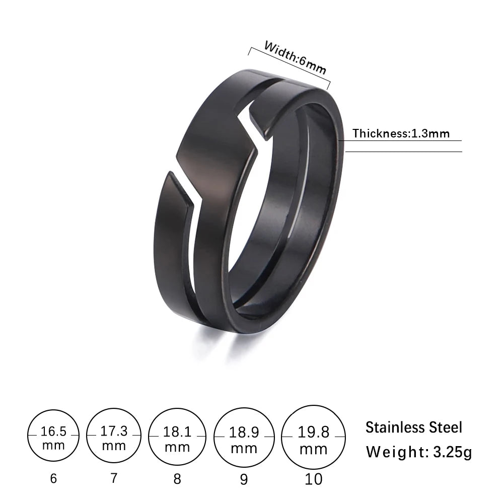 Skyrim Fashion Simple Stainless Steel Couple Ring for Men Women Casual Finger Rings Jewelry Engagement Anniversary Gift 2025 New - Live Store 4U