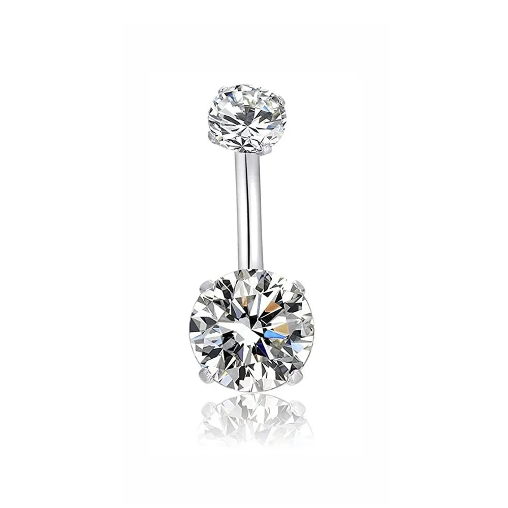 1pc 14G Belly Button Rings Navel Nombril Piercing Stainless Steel Belly Rings Women CZ Body Piercing Crystal Belly Rings Jewelry