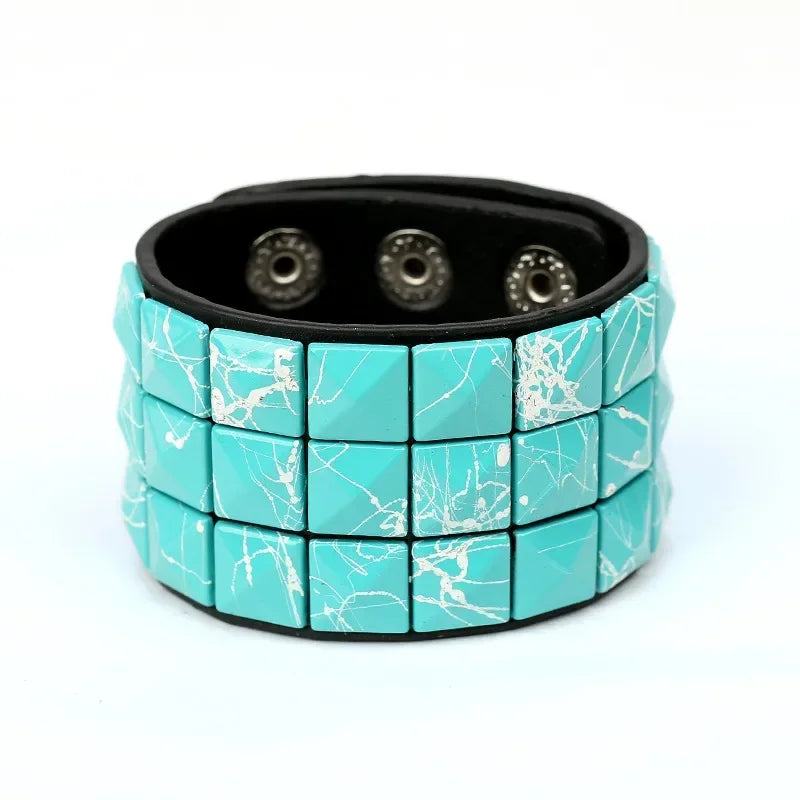 Hip Hop Rock PU Leather Bracelet Men and Women Punk Spikes Rivets Skull Heart Cross Creative Party Bracelet Jewelry Accessories - Live Store 4U
