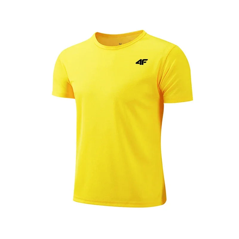Men's Summer Exercise Trainning T-shirt High Quality Breathable Quick Dry Short Sleeved Top Marathon Gym Fitness Basketball Tees - Live Store 4U