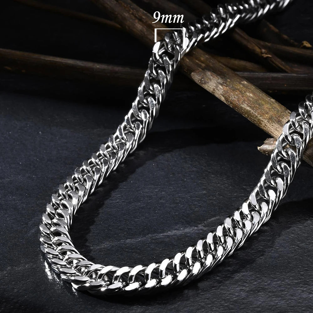 Vnox 3/5/7/9mm Thick Cuban Chain Necklaces for Men Women,Simple Miami Curb Links Collar,Waterproof Stainless Steel Unisex Chain - Live Store 4U