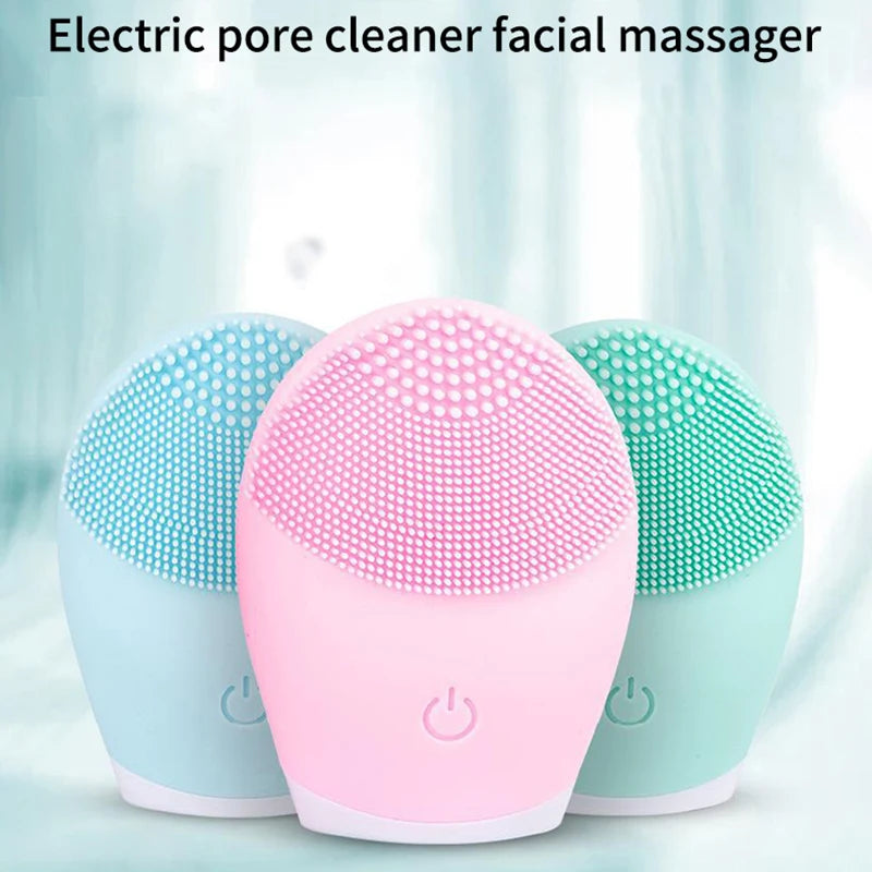 Household Electric Facial Cleanser, Battery Silicone Waterproof Face Washer, For Both Men And Women, Blackhead, Horn Cleaner