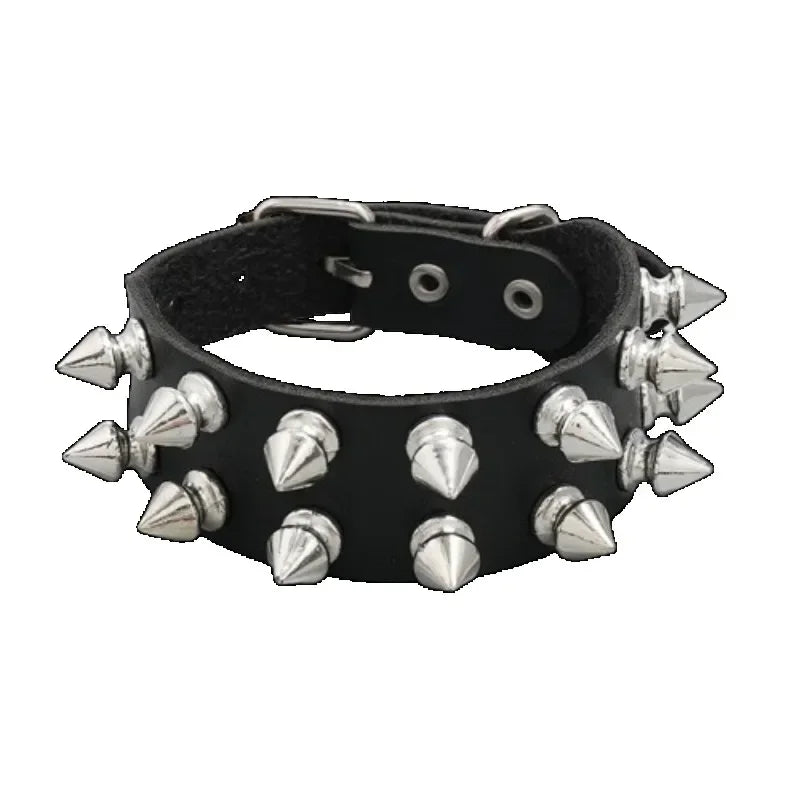 Hip Hop Rock PU Leather Bracelet Men and Women Punk Spikes Rivets Skull Heart Cross Creative Party Bracelet Jewelry Accessories - Live Store 4U