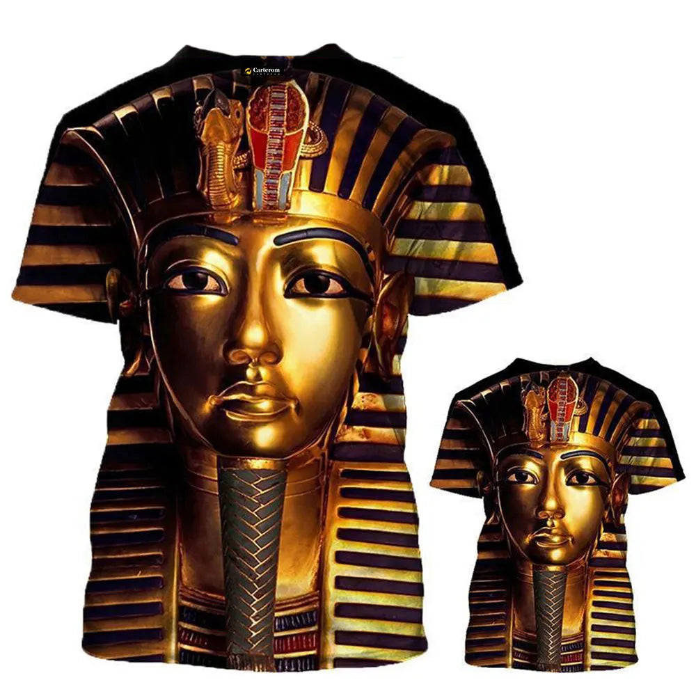 Pharaoh of Egypt graphic t shirts Summer Fashion Men Casual Oversized t shirt Hip Hip Trend Personality Retro Short Sleeve Tees