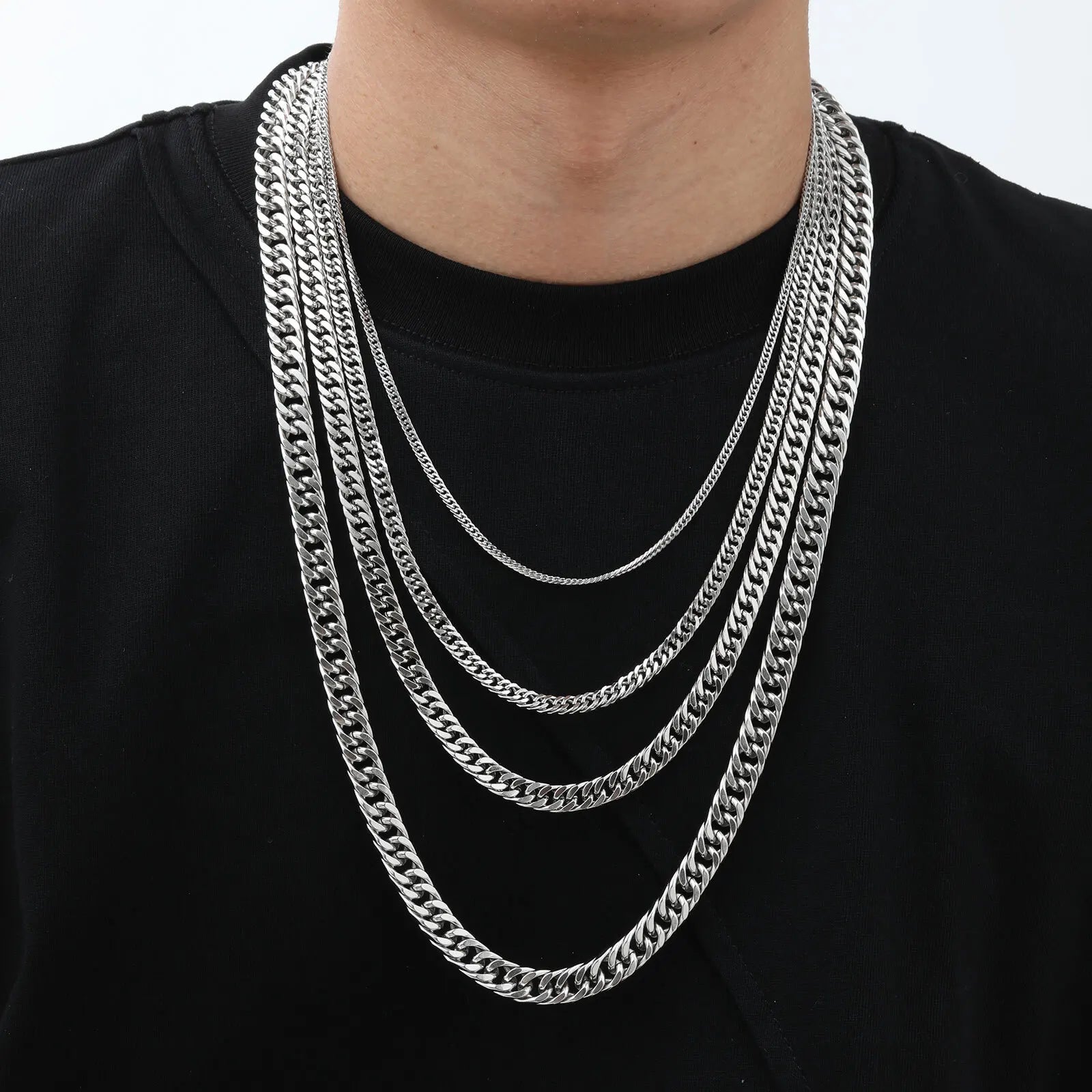 Vnox 3/5/7/9mm Thick Cuban Chain Necklaces for Men Women,Simple Miami Curb Links Collar,Waterproof Stainless Steel Unisex Chain - Live Store 4U