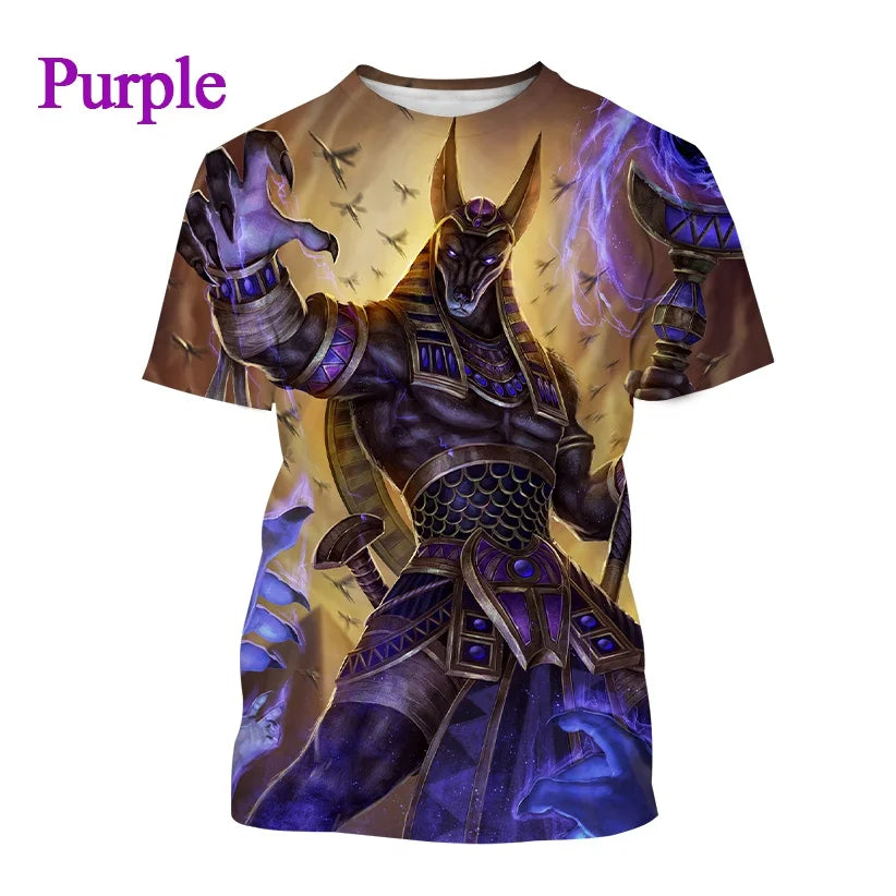 Anubis 3D T-shirt Ancient Egyptian God Eye of Egypt Pharaoh Anubis Wolf Unisex Harajuku Casual Short Sleeve Top