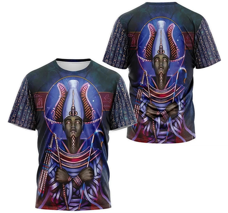 Ancient Egypt Pharaoh Anubis Pattern 3D Print T-Shirts Men Women Short Sleeve T Shirt Unisex Harajuku Y2k Tees Tops Kids Clothes