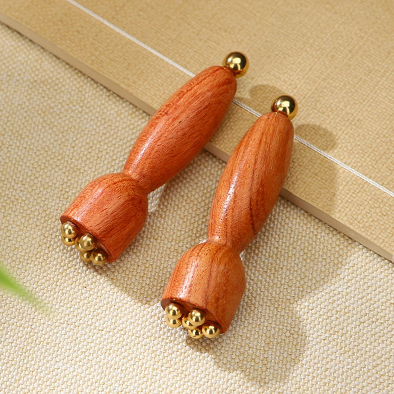 Unlock Radiant Beauty Professional Brass & Rosewood Facial Gua Sha Tool Eye Relaxation Spot Treatment & Anti-aging