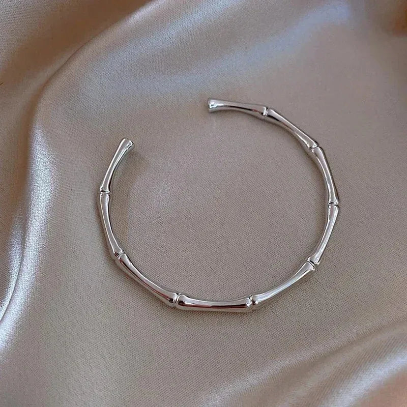 2024 New Simple Twisted Stainless Steel Open Bangles for Men Women Delicate Silver Color Cuff Bracelet Fashion Party Jewelry - Live Store 4U